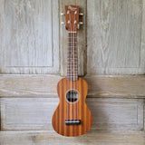 Ohana Soprano Starter Pack SK-10 Laminate Mahogany Ukulele Bag, Tuner, Strap, Button v006