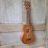 Ohana Soprano Starter Pack SK-10 Laminate Mahogany Ukulele Bag, Tuner, Strap, Button v006