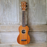 Ohana Soprano Starter Pack SK-10 Laminate Mahogany Ukulele Bag, Tuner, Strap, Button v008