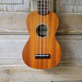 Ohana Soprano Starter Pack SK-10 Laminate Mahogany Ukulele Bag, Tuner, Strap, Button v008