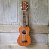 Ohana Soprano Starter Pack SK-10 Laminate Mahogany Ukulele Bag, Tuner, Strap, Button v009