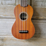 Ohana Soprano Starter Pack SK-10 Laminate Mahogany Ukulele Bag, Tuner, Strap, Button v009