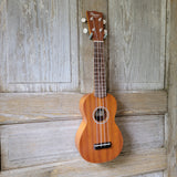 Ohana Soprano Starter Pack SK-10 Laminate Mahogany Ukulele Bag, Tuner, Strap, Button v009