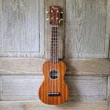 Ohana Soprano Starter Pack SK-10 Laminate Mahogany Ukulele Bag, Tuner, Strap, Button v010