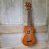 Ohana Soprano Starter Pack SK-10 Laminate Mahogany Ukulele Bag, Tuner, Strap, Button v010