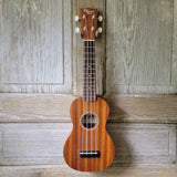 Ohana Soprano Starter Pack SK-10 Laminate Mahogany Ukulele Bag, Tuner, Strap, Button v011