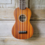 Ohana Soprano Starter Pack SK-10 Laminate Mahogany Ukulele Bag, Tuner, Strap, Button v011