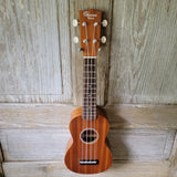 Ohana Soprano Starter Pack SK-10 Laminate Mahogany Ukulele Bag, Tuner, Strap, Button v011