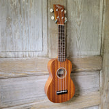 Ohana Soprano Starter Pack SK-10 Laminate Mahogany Ukulele Bag, Tuner, Strap, Button v011
