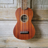 Ohana Soprano Starter Pack SK-10 Laminate Mahogany Ukulele Bag, Tuner, Strap, Button v012