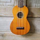 Ohana Soprano Starter Pack SK-10 Laminate Mahogany Ukulele Bag, Tuner, Strap, Button v013