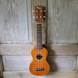 Ohana Soprano Starter Pack SK-10 Laminate Mahogany Ukulele Bag, Tuner, Strap, Button v013