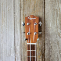 Ohana Tenor Starter Pack TK-10 Blem Laminate Mahogany Ukulele Bag, Tuner, Strap, Button v019