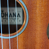 Ohana Tenor Starter Pack TK-10 Blem Laminate Mahogany Ukulele Bag, Tuner, Strap, Button v019