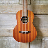 Ohana Tenor Starter Pack TK-10 Blem Laminate Mahogany Ukulele Bag, Tuner, Strap, Button v022
