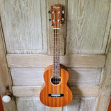 Ohana Tenor Starter Pack TK-10 Blem Laminate Mahogany Ukulele Bag, Tuner, Strap, Button v023