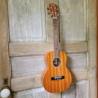 Ohana Tenor Starter Pack TK-10 Blem Laminate Mahogany Ukulele Bag, Tuner, Strap, Button v023