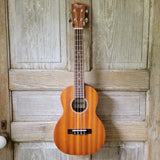 Ohana Tenor Starter Pack TK-10 Laminate Mahogany Ukulele Bag, Tuner, Strap, Button v025