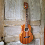 Ohana Tenor Starter Pack TK-10 Laminate Mahogany Ukulele Bag, Tuner, Strap, Button v027