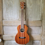 Ohana Tenor Starter Pack TK-10 Blem Laminate Mahogany Ukulele Bag, Tuner, Strap, Button v028