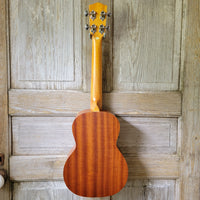 Ohana Tenor Starter Pack TK-10 Blem Laminate Mahogany Ukulele Bag, Tuner, Strap, Button v028