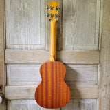 Ohana Tenor Starter Pack TK-10 Blem Laminate Mahogany Ukulele Bag, Tuner, Strap, Button v028