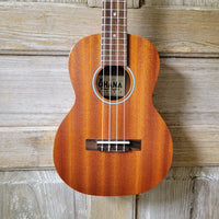Ohana Tenor Starter Pack TK-10 Laminate Mahogany Ukulele Bag, Tuner, Strap, Button v029