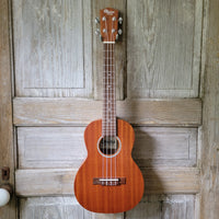 Ohana Tenor Starter Pack TK-10 Laminate Mahogany Ukulele Bag, Tuner, Strap, Button v034