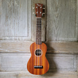 Ohana Soprano Starter Pack SK-10 Laminate Mahogany Ukulele Bag, Tuner, Strap, Button v036