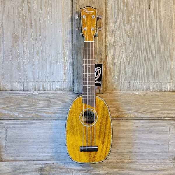 Ohana Soprano Pineapple PK-220G All Solid Mango Ukulele v044