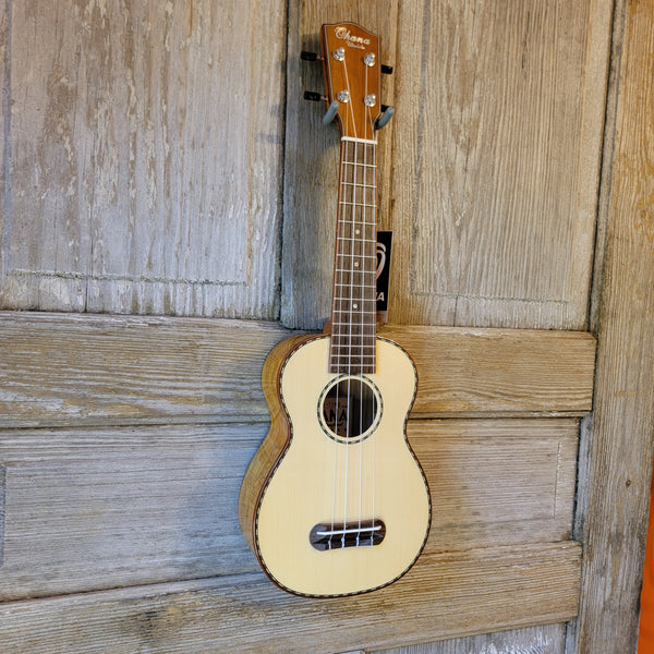 Ohana Soprano SK-70WG Solid Spruce Top/ Laminate Willow Ukulele v047