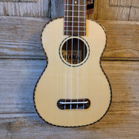 Ohana Soprano SK-70WG Solid Spruce Top/ Laminate Willow Ukulele v047