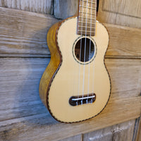 Ohana Soprano SK-70WG Solid Spruce Top/ Laminate Willow Ukulele v047