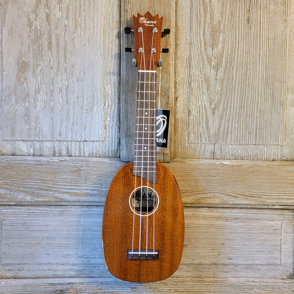 Ohana Soprano Pineapple PK-25G All Solid Mahogany Ukulele v048
