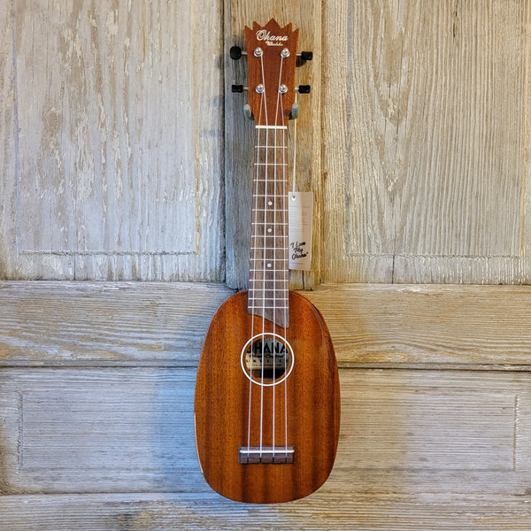 Ohana Soprano Pineapple PK-25G All Solid Mahogany Ukulele v049
