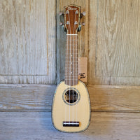 Ohana Pineapple Sopranissimo TTPK-70G All Solid Spruce / Mahogany Teenie Tiny Ukulele v066