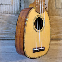 Ohana Pineapple Sopranissimo TTPK-70G All Solid Spruce / Mahogany Teenie Tiny Ukulele v066