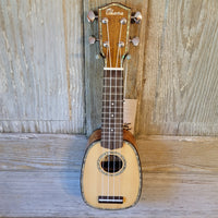 Ohana Pineapple Sopranissimo TTPK-70G All Solid Spruce / Mahogany Teenie Tiny Ukulele v067