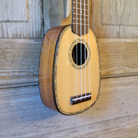 Ohana Pineapple Sopranissimo TTPK-70G All Solid Spruce / Mahogany Teenie Tiny Ukulele v067