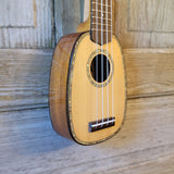 Ohana Pineapple Sopranissimo TTPK-70G All Solid Spruce / Mahogany Teenie Tiny Ukulele v067