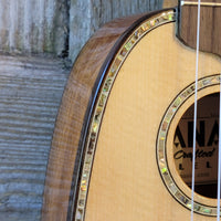 Ohana Pineapple Sopranissimo TTPK-70G All Solid Spruce / Mahogany Teenie Tiny Ukulele v067