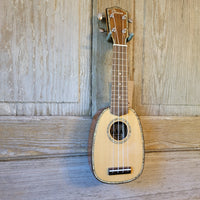 Ohana Pineapple Sopranissimo TTPK-70G All Solid Spruce / Mahogany Teenie Tiny Ukulele v068