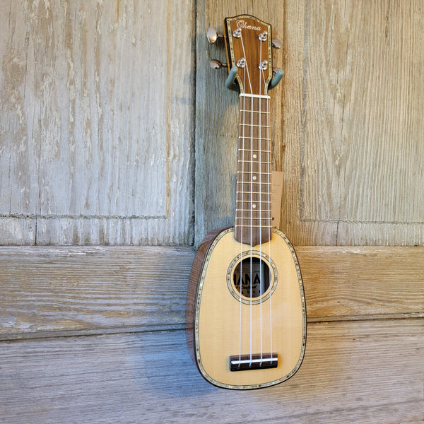 Ohana Pineapple Sopranissimo TTPK-70G All Solid Spruce / Mahogany Teenie Tiny Ukulele v068