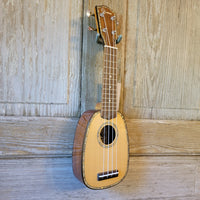 Ohana Pineapple Sopranissimo TTPK-70G All Solid Spruce / Mahogany Teenie Tiny Ukulele v068