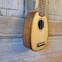 Ohana Pineapple Sopranissimo TTPK-70G All Solid Spruce / Mahogany Teenie Tiny Ukulele v068