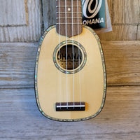 Ohana Pineapple Sopranissimo TTPK-70G All Solid Spruce / Mahogany Teenie Tiny Ukulele v069