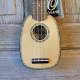 Ohana Pineapple Sopranissimo TTPK-70G All Solid Spruce / Mahogany Teenie Tiny Ukulele v069