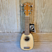 Ohana Pineapple Sopranissimo TTPK-70G All Solid Spruce / Mahogany Teenie Tiny Ukulele v069
