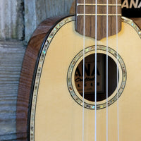 Ohana Pineapple Sopranissimo TTPK-70G All Solid Spruce / Mahogany Teenie Tiny Ukulele v069