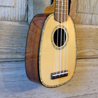 Ohana Pineapple Sopranissimo TTPK-70G All Solid Spruce / Mahogany Teenie Tiny Ukulele v069